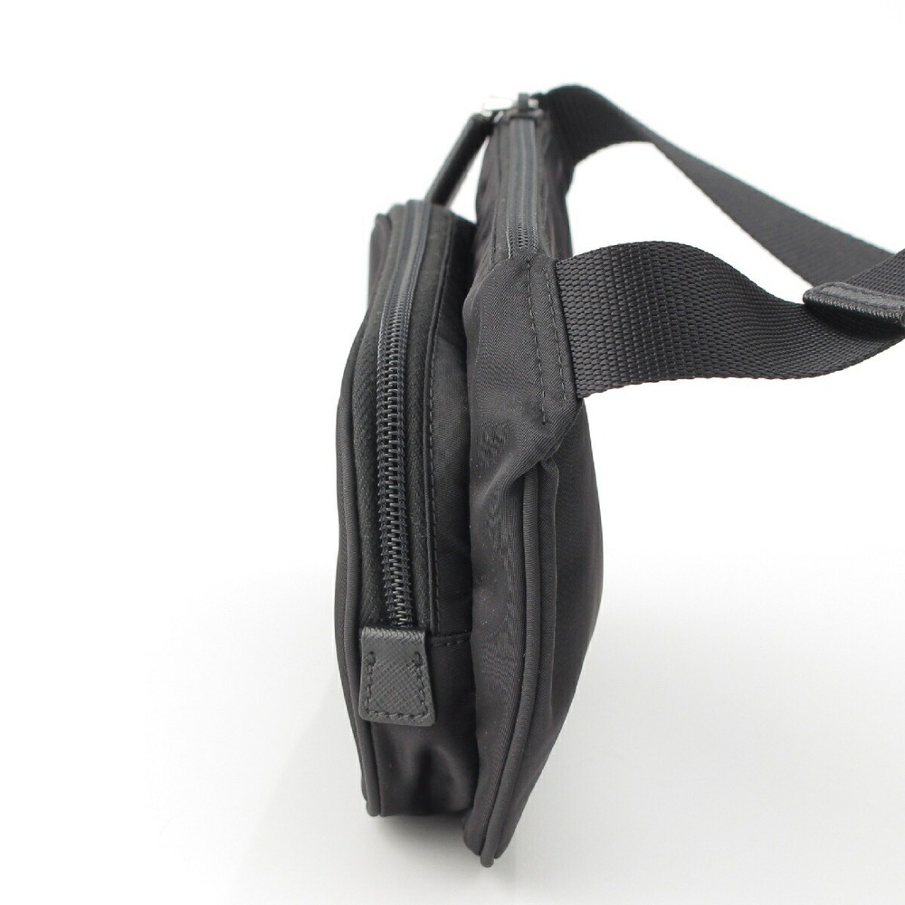 Prada Triangle Logo Re Saffiano Waist Bag Black - Picture 3 of 10